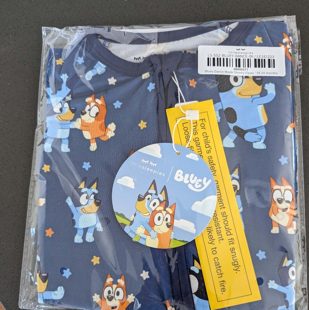 Bluey Little Sleepies Shorty Zippy 18-24 months